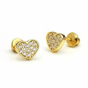 14k Yellow gold plated over Brass CZ stones.